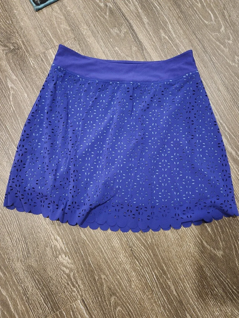 Title Nine Moisture Wicking Nimblene Skort With Lasercut Detail Purple And Blue - Picture 1 of 7